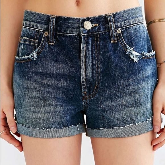 URBAN OUTFITTERS BDG TOMGIRL MID-RISE JEAN SHORTS - Picture 1 of 16